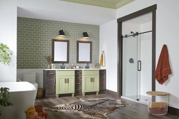 wolf bathroom example-min Bathroom remodel with a green finish shower