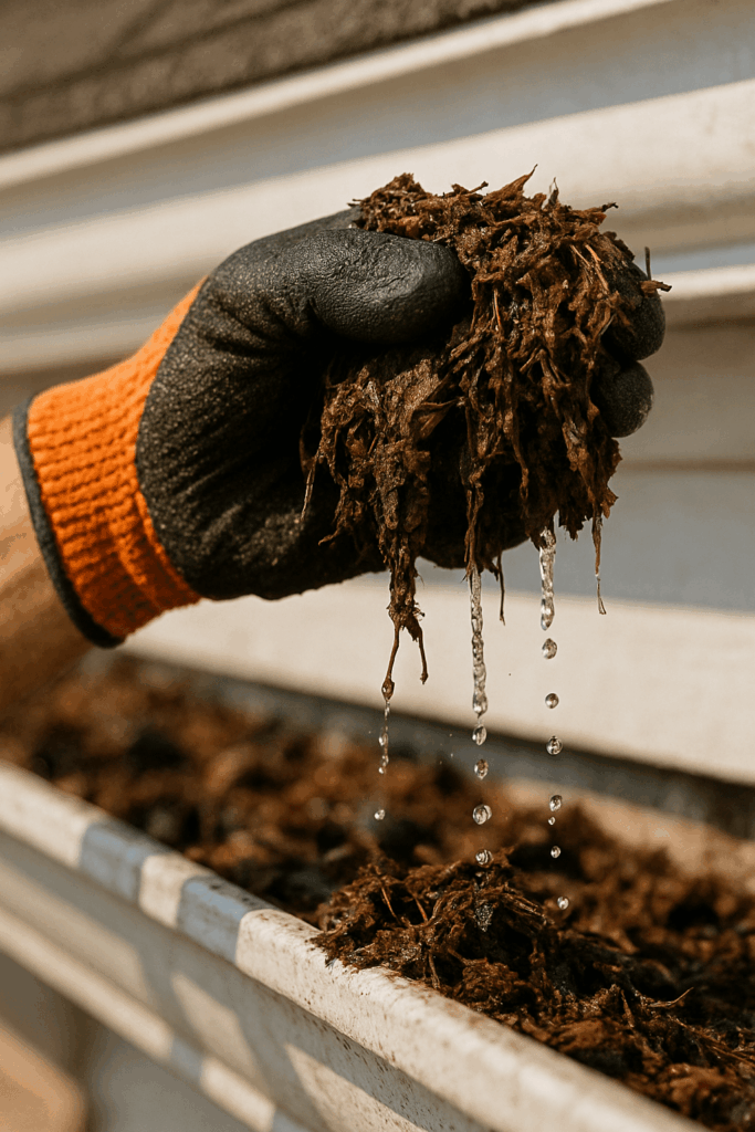 Gutter cleaner working on Wisconsin Gutters